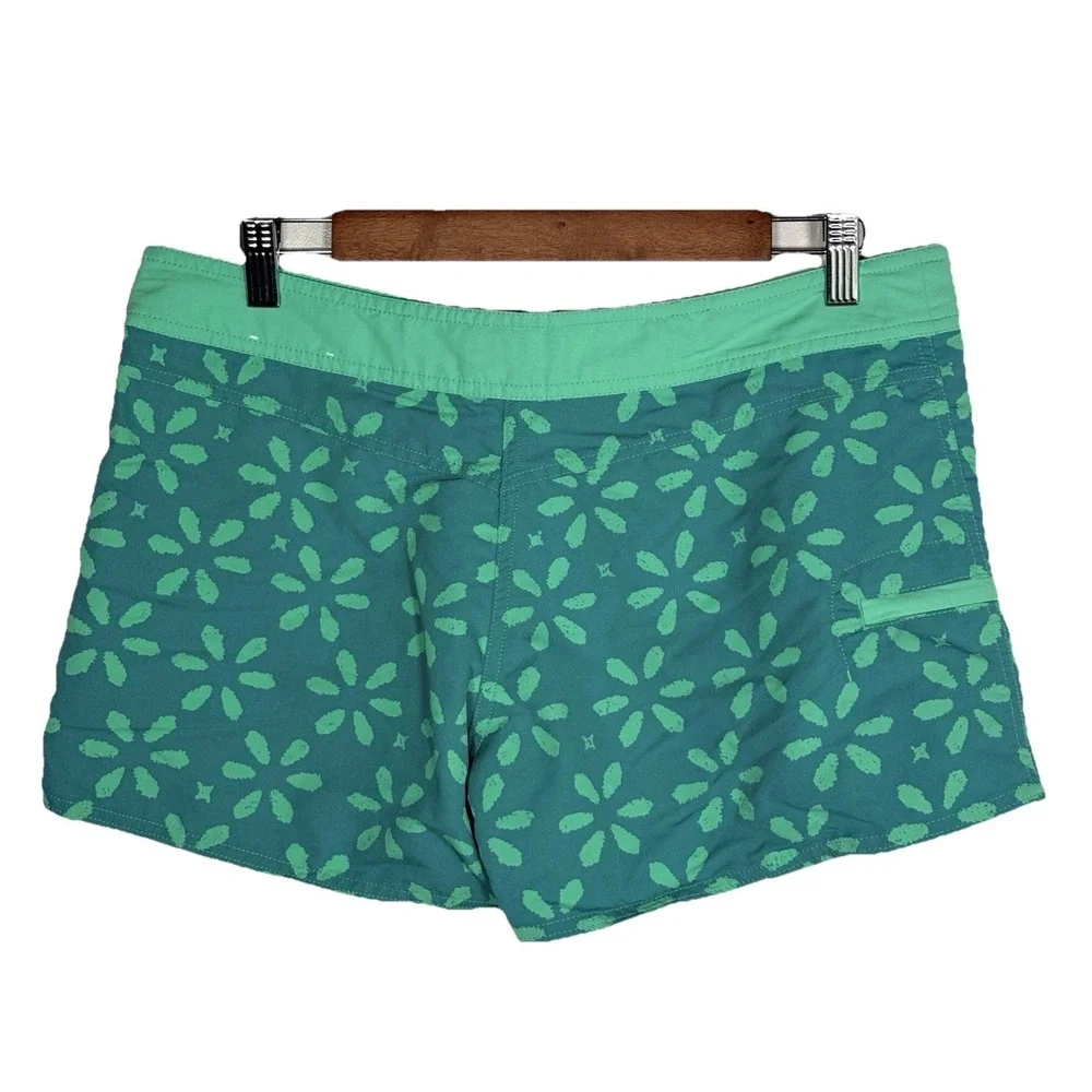 Patagonia Wavefarer Board Shorts Womens 10 Teal Sand Dollar Surf Swim Nylon‎